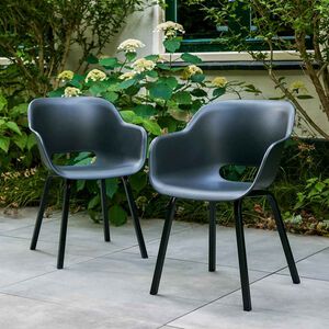 Silla de jardín Keter con patas de metal "Noa" 2 uds grafito