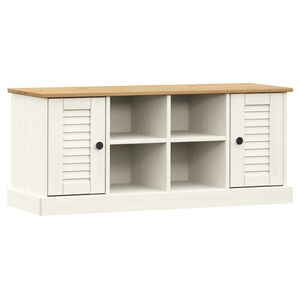 vidaXL Zapatero VIGO madera maciza de pino blanco 106x35x45 cm