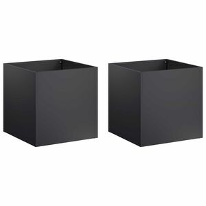 vidaXL Macetero de Jard&iacute;n 2 uds. Negro 45 x 45 x 45 cm