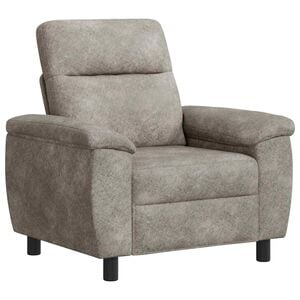 vidaXL Sof&aacute; Gris Claro 95 x 90 x 95 cm Cuero de Suede Sint&eacute;tico