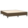 vidaXL Cama box spring con colch&oacute;n tela marr&oacute;n oscuro 160x200 cm