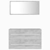 vidaXL Set muebles de ba&ntilde;o 2 piezas madera contrachapada gris hormig&oacute;n