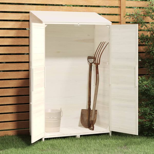 vidaXL Cobertizo de jard&iacute;n madera maciza abeto blanco 102x52x174,5cm