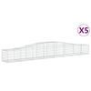 vidaXL Cestas de gaviones 5 uds forma de arco hierro 400x50x40/60 cm