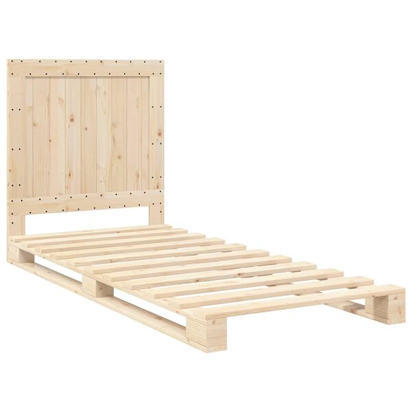 vidaXL Estructura de cama con cabecero madera maciza de pino 90x200 cm