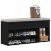 vidaXL Banco zapatero roble negro 102x30,5x45 cm madera de ingeniería