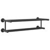 vidaXL Soporte para toallas Negro 61 x 23 x 17 cm Acero inoxidable