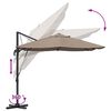 vidaXL Parasol Roma de Brazo Lateral Taupe y Negro 352 x 251 x 260 cm