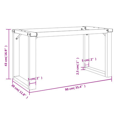 vidaXL Patas de mesa de centro estructura O hierro fundido 90x30x43 cm