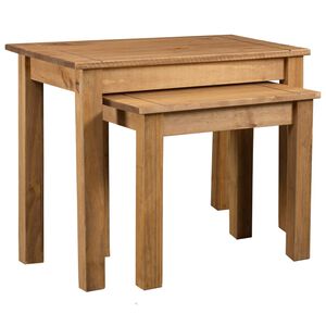 vidaXL Mesas apilables 2 unidades madera maciza de pino Panama Range