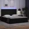 vidaXL Cama con almacenamiento y LED con cabecera Negro 200 x 200 cm