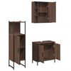 vidaXL Set de muebles de ba&ntilde;o 3 pzas madera contrachapada roble marr&oacute;n
