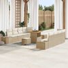 vidaXL Conjunto de sofá de jardín con cojín 11 pcs Beige y Crema