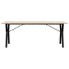 vidaXL Mesa de comedor marco Y madera maciza pino y acero 200x100x75cm
