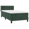 vidaXL Cama box spring con colch&oacute;n terciopelo verde oscuro 90x200 cm