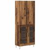 vidaXL Aparador alto 2 uds. Madera vieja 69,5 x 34 x 180 cm