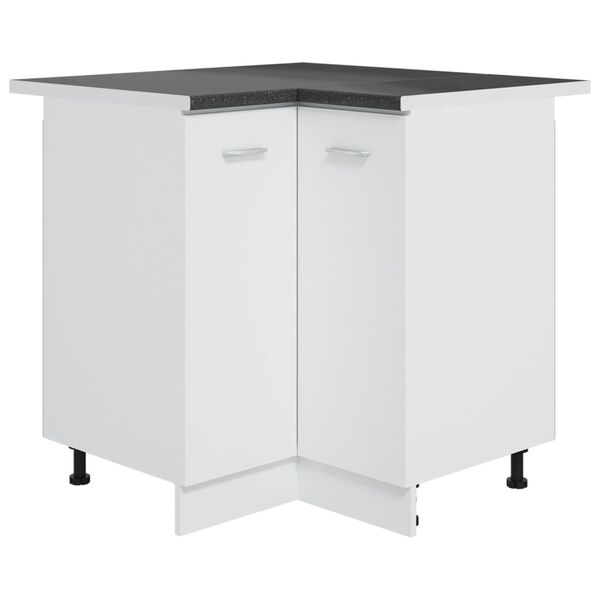 vidaXL Encimera cocina esquina madera ingenier&iacute;a negra textura granito