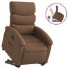 vidaXL Sill&oacute;n reclinable elevable de tela marr&oacute;n