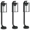 vidaXL L&aacute;mparas de suelo de exterior 3 uds acero inoxidable negro 60cm