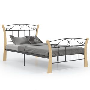 vidaXL Estructura de cama sin colch&oacute;n metal negro 100x200 cm