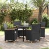 vidaXL Conjunto de Comedor de Jardín 5 pcs Negro ratán sintético