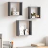 vidaXL Estantes cubo de pared 3 unidades MDF gris
