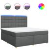 vidaXL Cama box spring con colch&oacute;n tela gris oscuro 180x200 cm