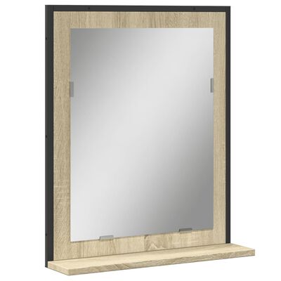 vidaXL Espejo de baño con estante madera ingeniería Sonoma 50x12x60 cm
