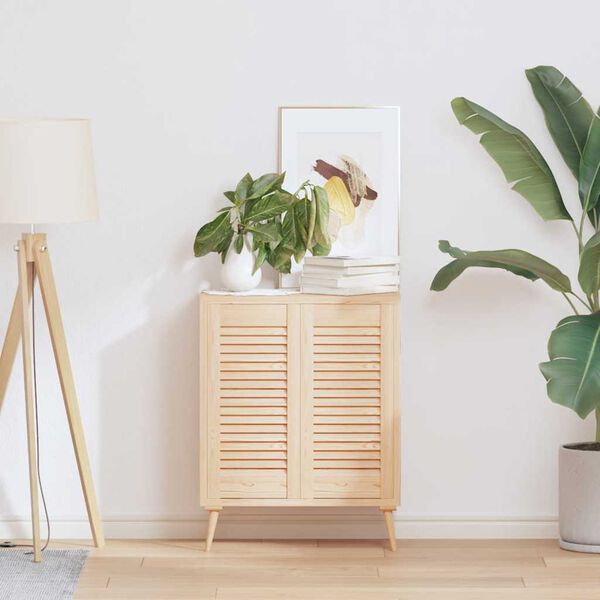 vidaXL Puerta de armario de lamas 2 uds 61,5x29,5 cm madera de pino