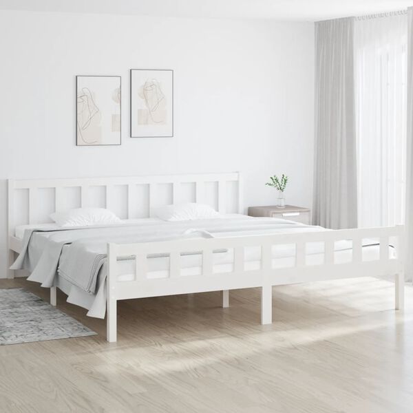 vidaXL Estructura de cama sin colchón madera maciza blanco 160x200 cm