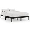 vidaXL Estructura de cama doble sin colch&oacute;n madera maciza negro