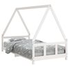 vidaXL Estructura de cama para ni&ntilde;os madera de pino blanco 90x190 cm