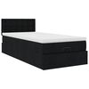vidaXL Cama otomana con colch&oacute;n negra 90x200 cm tela
