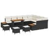 vidaXL Conjunto de sof&aacute;s de jard&iacute;n con coj&iacute;n 13 pcs Negro y crema