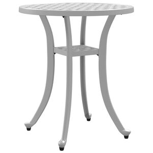vidaXL Mesa de jard&iacute;n aluminio fundido blanco &Oslash;48x53 cm