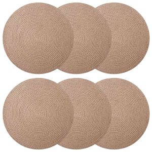vidaXL Manteles de yute 6 uds. Natural 100% Yute Tossa