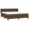 vidaXL Cama box spring con colch&oacute;n tela marr&oacute;n oscuro 180x200 cm