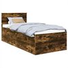 vidaXL Estructura de cama con cabecera Roble ahumado 90 x 190 cm