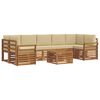 vidaXL Conjunto de sof&aacute;s de exterior 8 uds. Natural y Beige