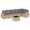 vidaXL Set sof&aacute;s de jard&iacute;n 7 piezas y cojines rat&aacute;n sint&eacute;tico beige