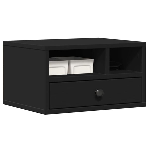 vidaXL Soporte de impresora madera ingenier&iacute;a negro 40x32x22,5 cm