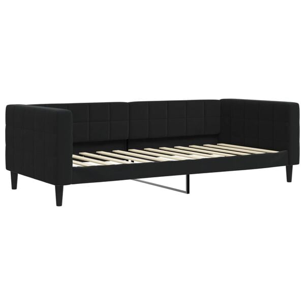 vidaXL Sofá cama nido con colchón terciopelo negro 90x200 cm