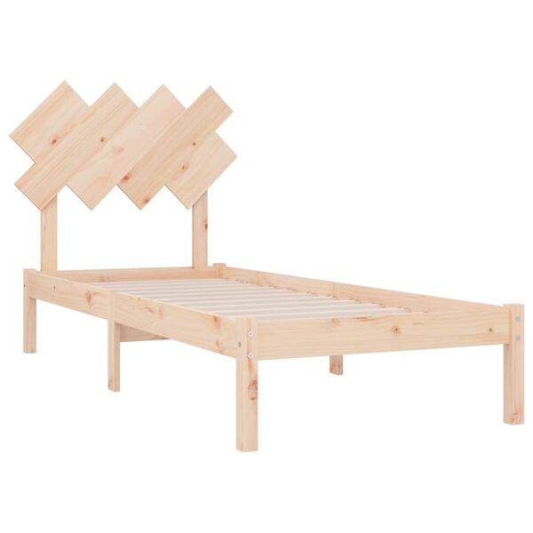 vidaXL Estructura de cama individual de madera maciza 90x190 cm