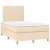 vidaXL Cama box spring con colch&oacute;n tela color crema 120x190 cm