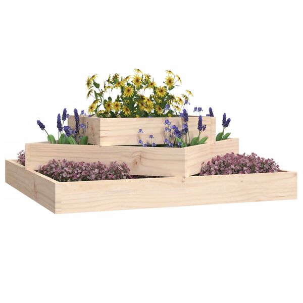 vidaXL Jardinera de madera maciza de pino 83x83x27 cm