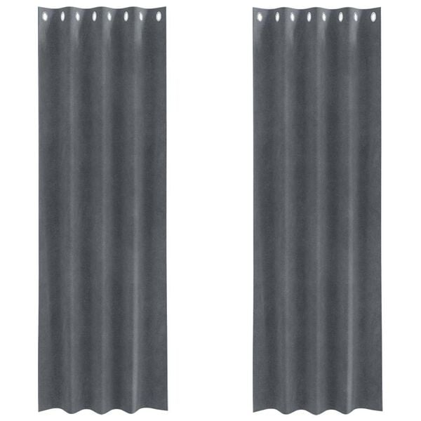 vidaXL Cortinas opacas 2 pcs Gris Claro 140 x 260 cm Terciopelo