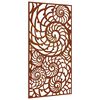 vidaXL Adorno de pared de jard&iacute;n acero corten dise&ntilde;o conchas 105x55 cm