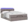 vidaXL Cama otomana con colch&oacute;n y luces LED gris topo 140x200 cm Tela