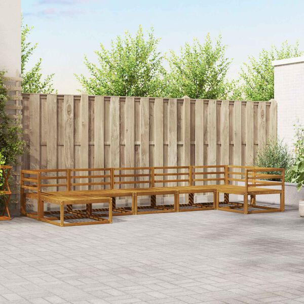 vidaXL Conjunto de sof&aacute;s de exterior 7 pcs Natural