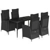 vidaXL Set de muebles jard&iacute;n 5 pzas con cojines rat&aacute;n sint&eacute;tico negro